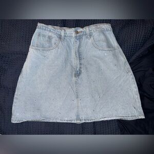 ARULA Light Blue Denim Skirt with rhinestones